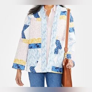 Style & Co Patchwork‎ Quilt Jacket Coat Grandma Grandmacore Coquette Shabby Chic